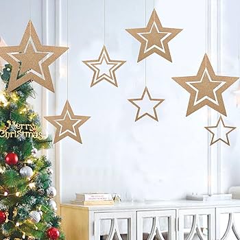 Amazon.co.jp: MrMrKura クリスマス 飾り 星型 星飾り 21個 透かし彫り